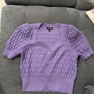 Express Lavender Textured Women's Cardigan